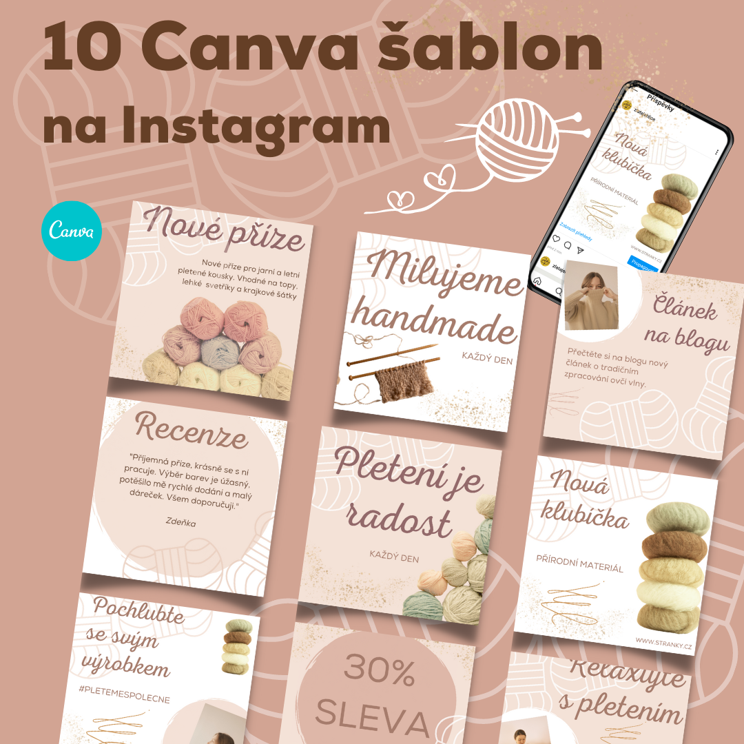 Sada Canva šablon na Instagram pro ruční práce