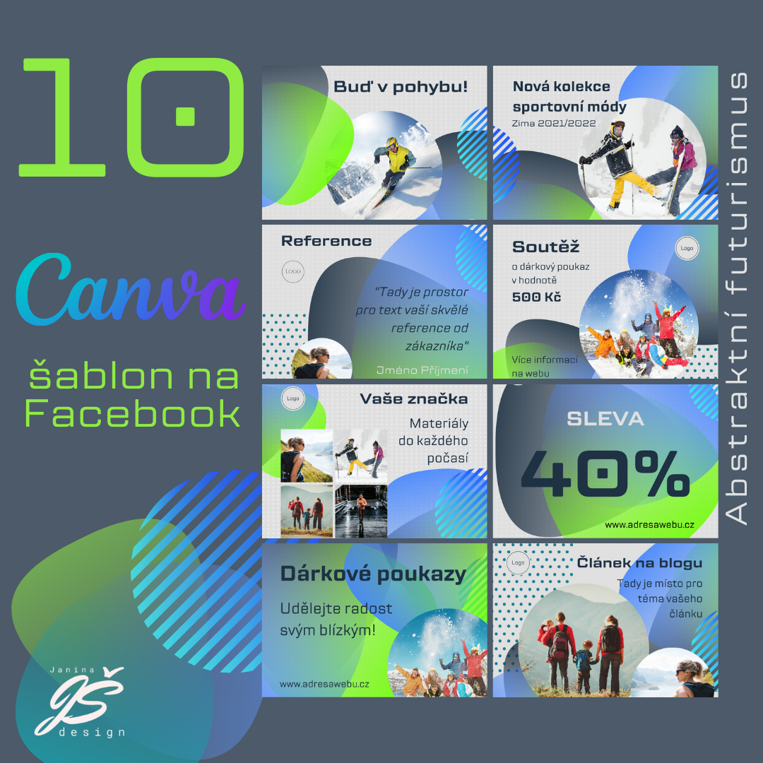 Šablona pro e-book Sada Canva šablon na Facebook, abstraktní styl