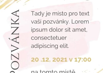 Řůžová a zlatá, sada 10 Canva šablon na Instagram - Pozvánka