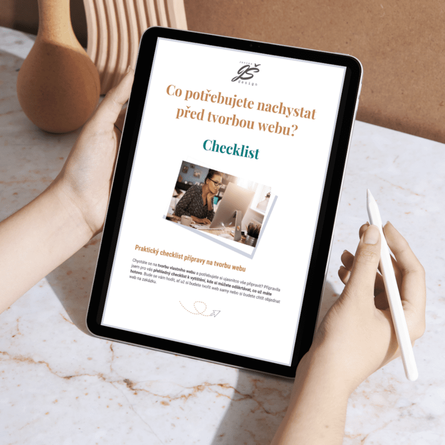Checklist „Co potřebujete nachystat před tvorbou webu“ - titulní stránka